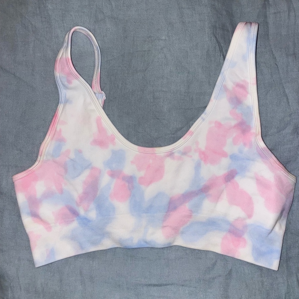 BO+TEE Pink Tie-Dye Sports Bra